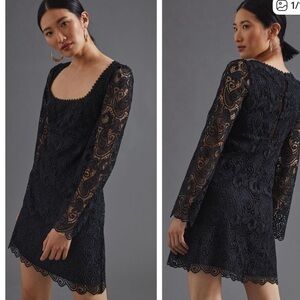 Maeve for Anthropologie Elegant Black Lace Dress XS new